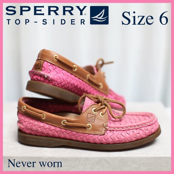 New Sperry Pink leather boat shoes, Audrey loafers - Picture 1 of 5